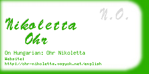 nikoletta ohr business card